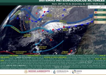 Frente frío número 17 ingresa hoy al Golfo de México