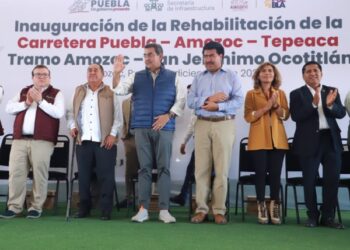 El gobernador Sergio Salomón inaugura la rehabilitación de la carretera Puebla-Amozoc-Perote