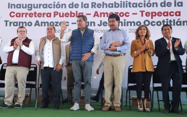 El gobernador Sergio Salomón inaugura la rehabilitación de la carretera Puebla-Amozoc-Perote