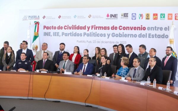 Firman Sergio Salomón, partidos políticos y autoridades electorales pacto de civilidad para 2024