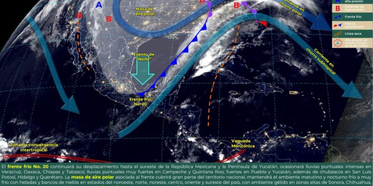 Se prevé día lluvioso, evento de norte y bajas temperaturas en diferentes puntos de la entidad