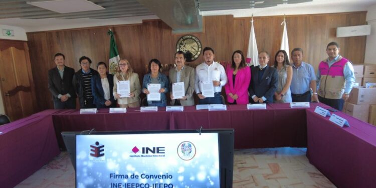 Suscriben Convenio de Colaboración IEEPCO – INE- IEEPO para las Elecciones 2024 en Oaxaca