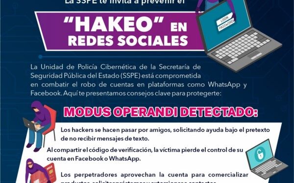 Exhorta SSPE a la ciudadanía a prevenir el “hackeo” en redes sociales