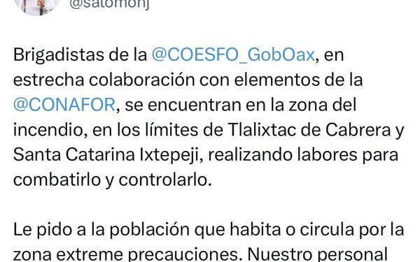 Brigadas atienden incendio  registrado el dia de hoy: Salomon Jara