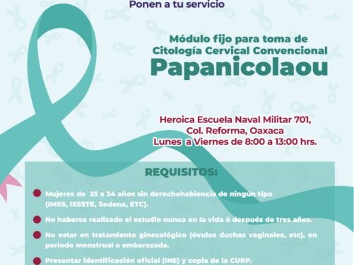 Recomiendan realizarse la prueba del papanicolaou y del VPH para la detección oportuna de esta neoplasia