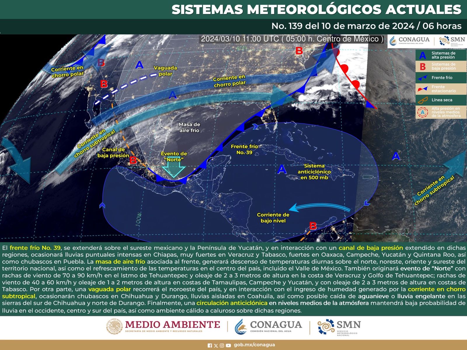 tolvaneras por la tarde debido al cambio de viento y baja probabilidad de lluvias.