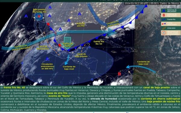 Nublados, algunas lluvias y tormentas se prevé para este martes: Protección Civil