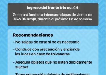 Alerta Protección Civil Estatal por pronóstico de fuertes vientos para este fin de semana