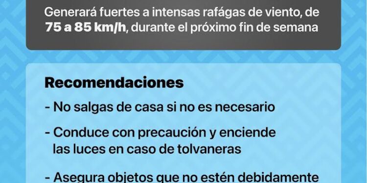 Alerta Protección Civil Estatal por pronóstico de fuertes vientos para este fin de semana
