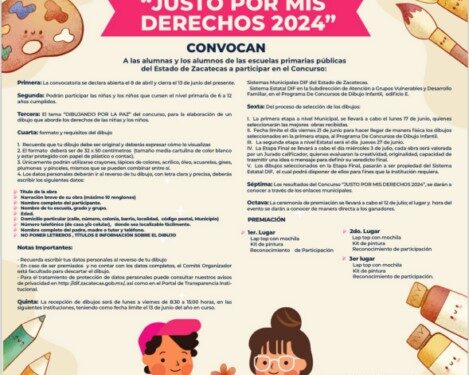 INVITA GOBIERNO DE ZACATECAS A PARTICIPAR EN EL CONCURSO INFANTIL “DIBUJANDO POR LA PAZ”