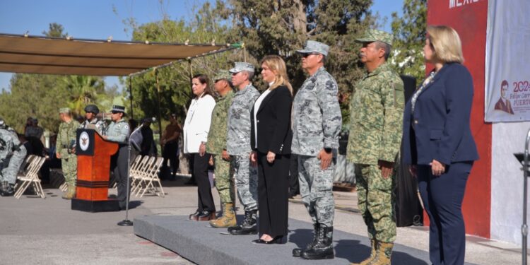 Acude Gobernadora a toma de protesta del nuevo coordinador estatal de la Guardia Nacional en Chihuahua