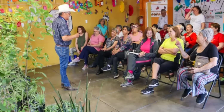 Reciben adultos mayores de Casas de los Abuelos árboles y plantas medicinales