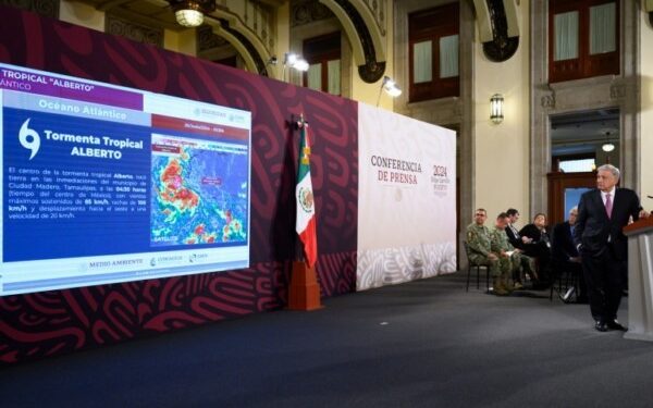 Gobierno federal atiende a la población por efectos de tormenta tropical Alberto en el Golfo de México