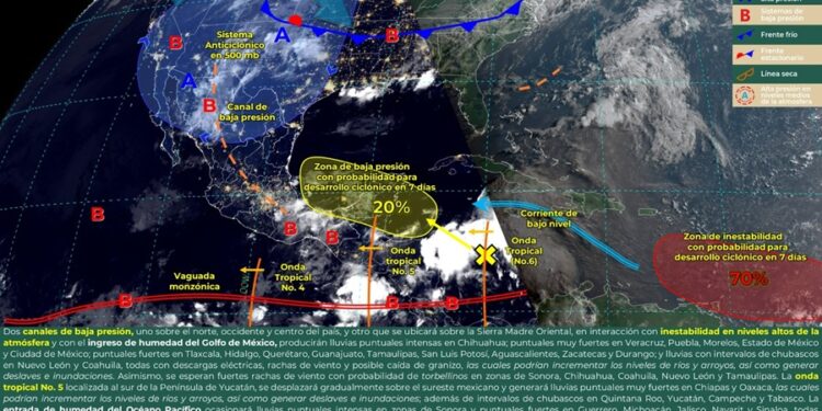 Favorece Onda tropical número 5 condiciones de lluvias para Oaxaca