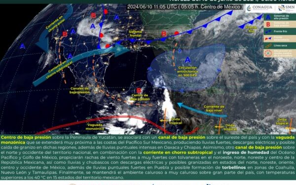 Se prevén lluvias de intensidad variable en la Sierra Sur, Istmo y Costa