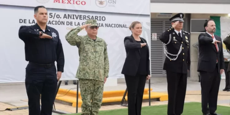 Acude Maru Campos a conmemoración por el 5to aniversario de la Guardia Nacional