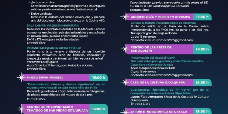 Invita CCO a sus actividades culturales de Julio, Mes de la Guelaguetza