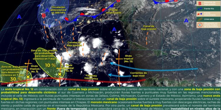 Onda tropical número 13 mantendrá la presencia de lluvias  en territorio oaxaqueño