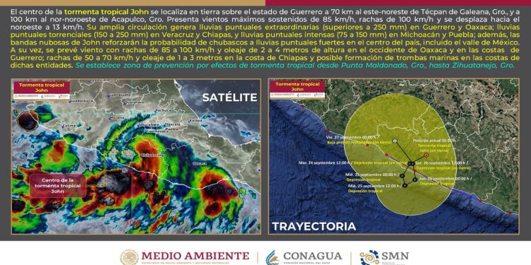 Continuarán las lluvias intensas por degradación de “John”