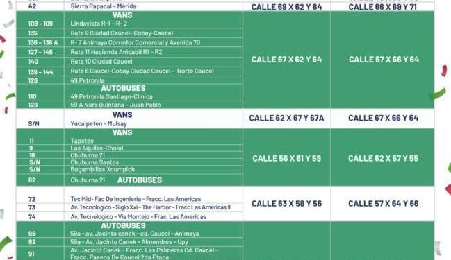 Garantizado transporte público durante los festejos patrios.