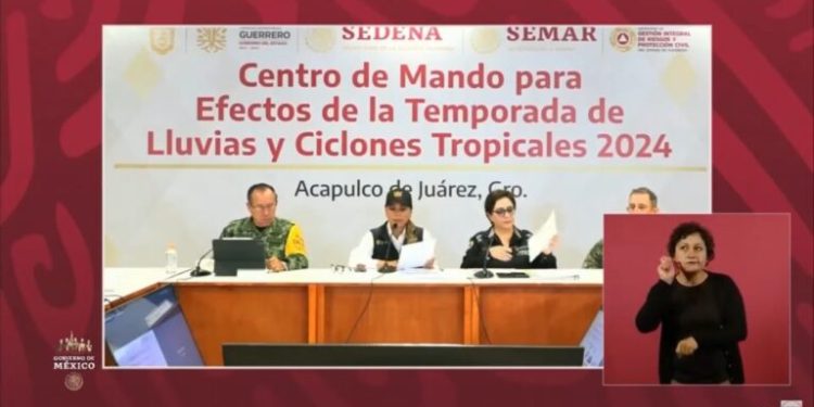 Informa la gobernadora Evelyn Salgado al presidente Andrés Manuel López Obrador afectaciones por “John” en Guerrero