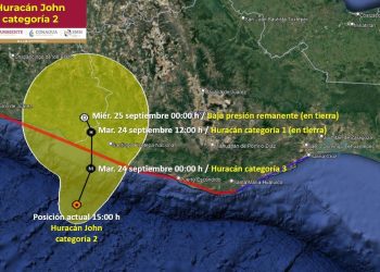 John se intensifica a categoría 2: Protección Civil