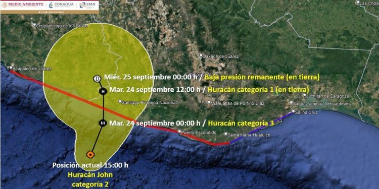 John se intensifica a categoría 2: Protección Civil
