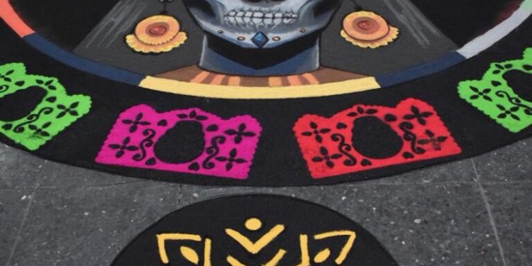 Gobierno del estado inauguró en Chilpancingo el tapete monumental y Ofrenda, por la celebración del Día de Muertos