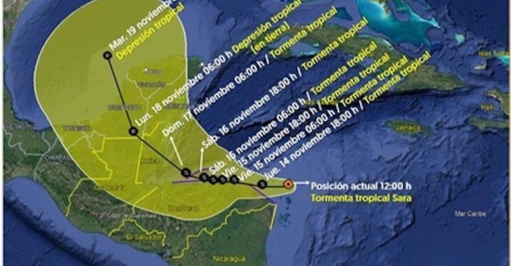 Protección Civil informa sobre la formación de la tormenta tropical “Sara”