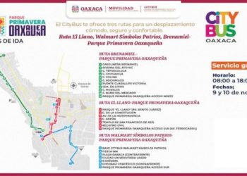 Ofrecerán rutas gratuitas del CityBus por inauguración del Parque Primavera Oaxaqueña