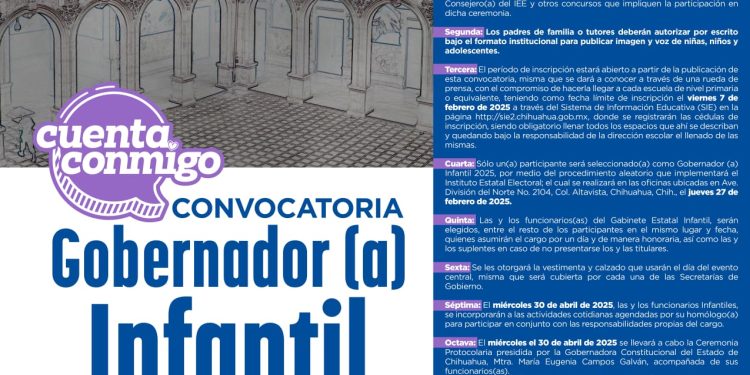 Lanza SEyD convocatoria del concurso “Gobernador(a) Infantil 2025”