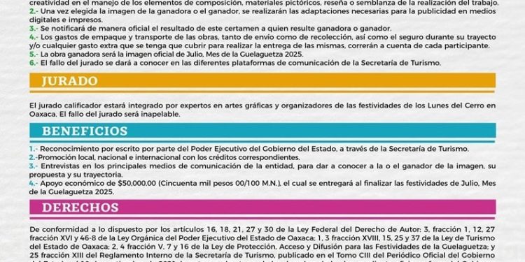 Faltan 11 días para el cierre de la convocatoria de la imagen oficial de la Guelaguetza 2025