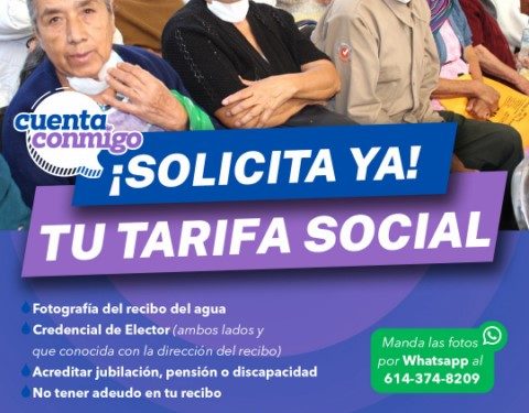 Invita JMAS Chihuahua a tramitar descuentos de hasta el 50 por ciento por Tarifa Social