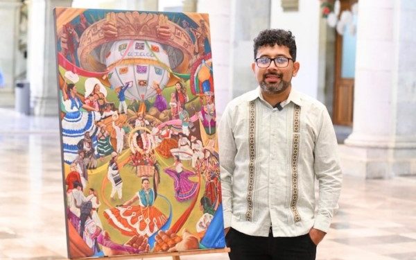 “Lazos de fraternidad” del artista Osnar López Gallegos, es la imagen oficial de la Guelaguetza 2025