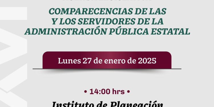 Reprograma Jucopo comparecencias del funcionariado de la Administración Pública Estatal