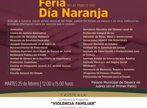 Municipio de Oaxaca de Juárez invita a la Feria del Día Naranja
