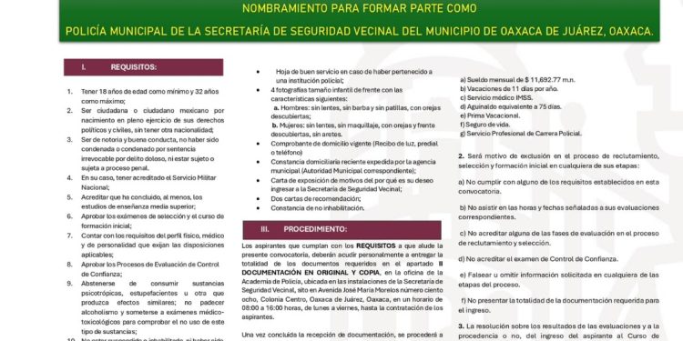 Gobierno municipal lanza convocatoria para ingresar a la Policía Municipal