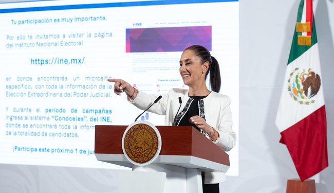 “Estamos todos desde abajo, cambiando al Poder Judicial”: Presidenta destaca importancia de la elección del próximo 1 de junio