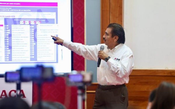 Con apoyo del INE, Gobernador de Oaxaca refuerza difusión de elección del Poder Judicial