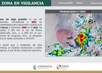 Informa Protección Civil sobre formación de un posible desarrollo ciclónico al sur de Guerrero