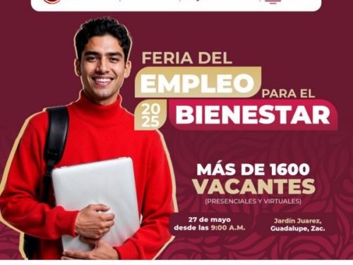 Ofrecerá más de 1 mil 600 vacantes Feria del Empleo para el Bienestar en Guadalupe