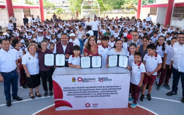 Después de 48 años, Mara Lezama entrega en solo cuatro meses Domo en Primaria “Rufo Figueroa”
