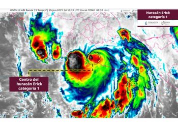 Se degrada Huracán Erick a categoría 1 y continúa generando lluvias intensas en Oaxaca