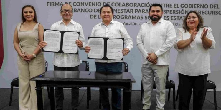 Yucatán firma convenio de colaboración con el Banco del Bienestar para garantizar entrega directa de apoyos sociales