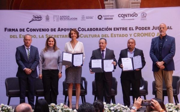 Firman convenio de colaboración SECULT, Poder Judicial del estado y CROMEQ
