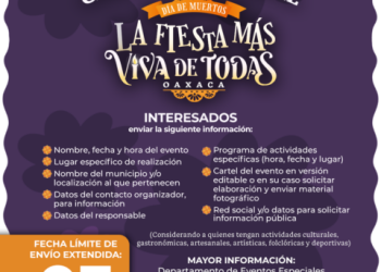 Convoca Sectur Oaxaca a sumar eventos a la cartelera oficial del «Día de Muertos, La Fiesta Más Viva de Todas»