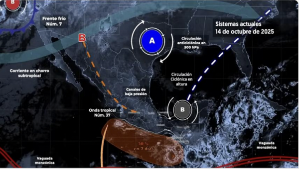 Emite Protección Civil aviso preventivo por fenómeno meteorológico con potencial ciclónico en el Golfo de Tehuantepec