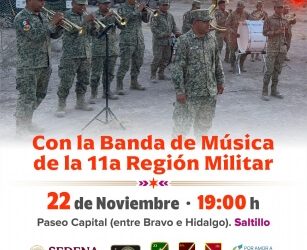 La XI Región Militar llena de música el CXV Aniversario de la Revolución Mexicana