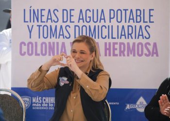 Maru Campos arranca la construcción de red de agua potable en colonia Vista Hermosa