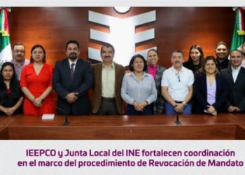 IEEPCO y Junta Local del INE fortalecen coordinación en el marco del procedimiento de Revocación de Mandato